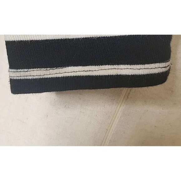 H&M European Cotton Jumper Striped Black White Gold Button Sweater Size L Womens - Picture 8 of 9